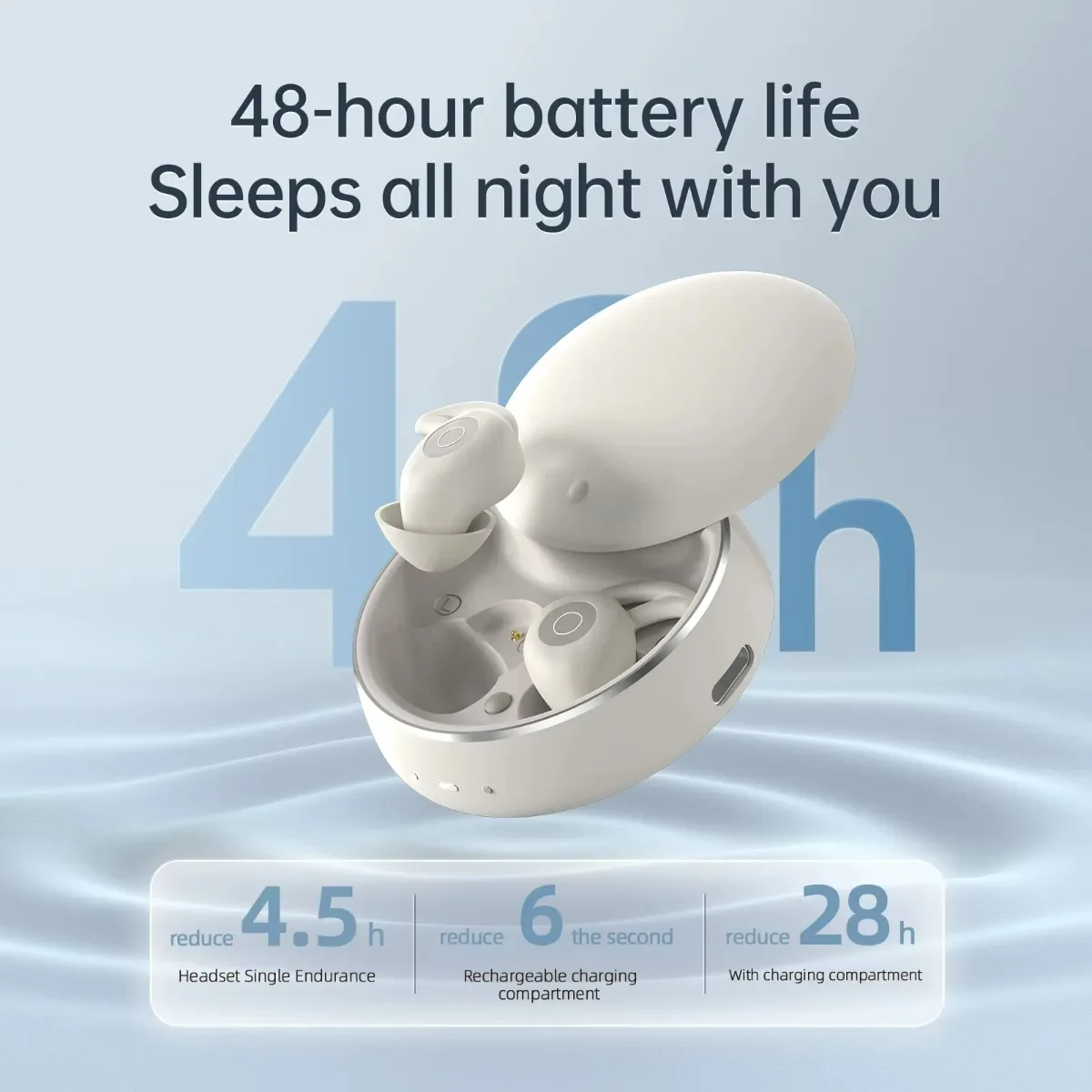 New QCY Sleep Invisible Earbuds Tiny Headphone Sport Stereo Bluetooth 5.3 Earphone Hidden Noise Cancelling Wireless Headset