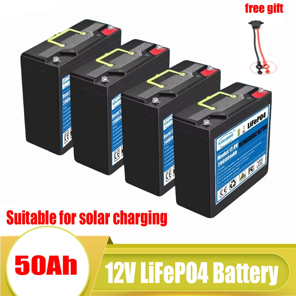 

LiFePO4 12V 50Ah Battery With 30A BMS Deep Cycle For Power Wheels Fish Finder Lighting Supply Lithium Battery Power display