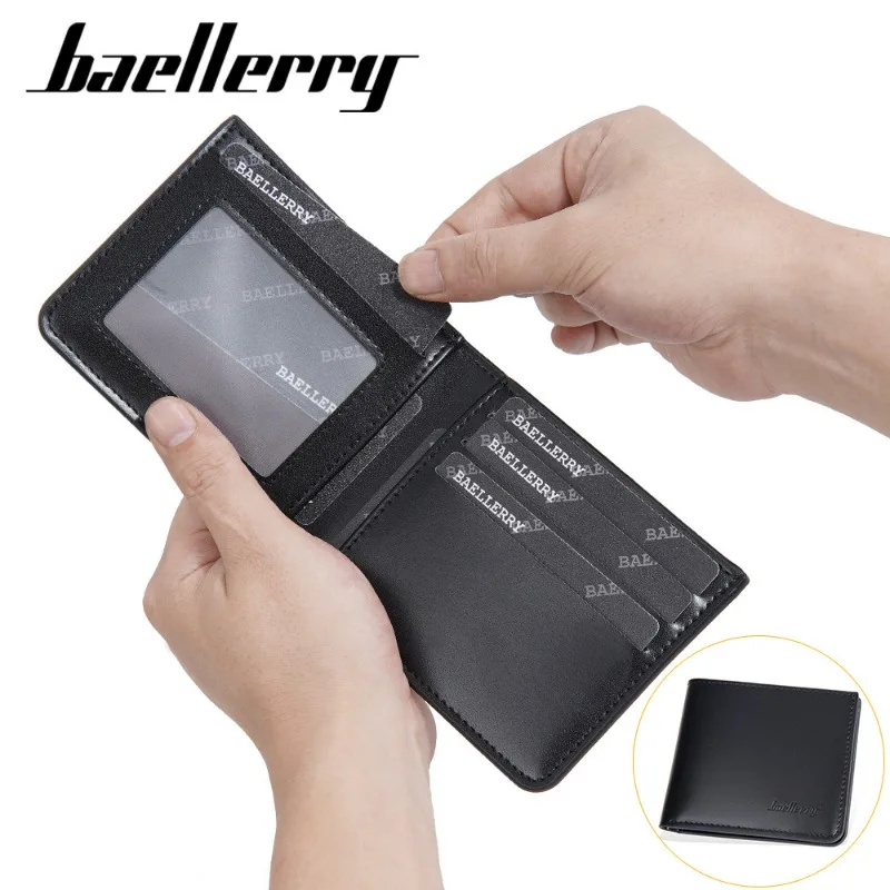 Baellerry 2024 New Men's Wallet Stylish Simple Short Horizontal Version Ultra-thin Multi-function Multi-card Wallet