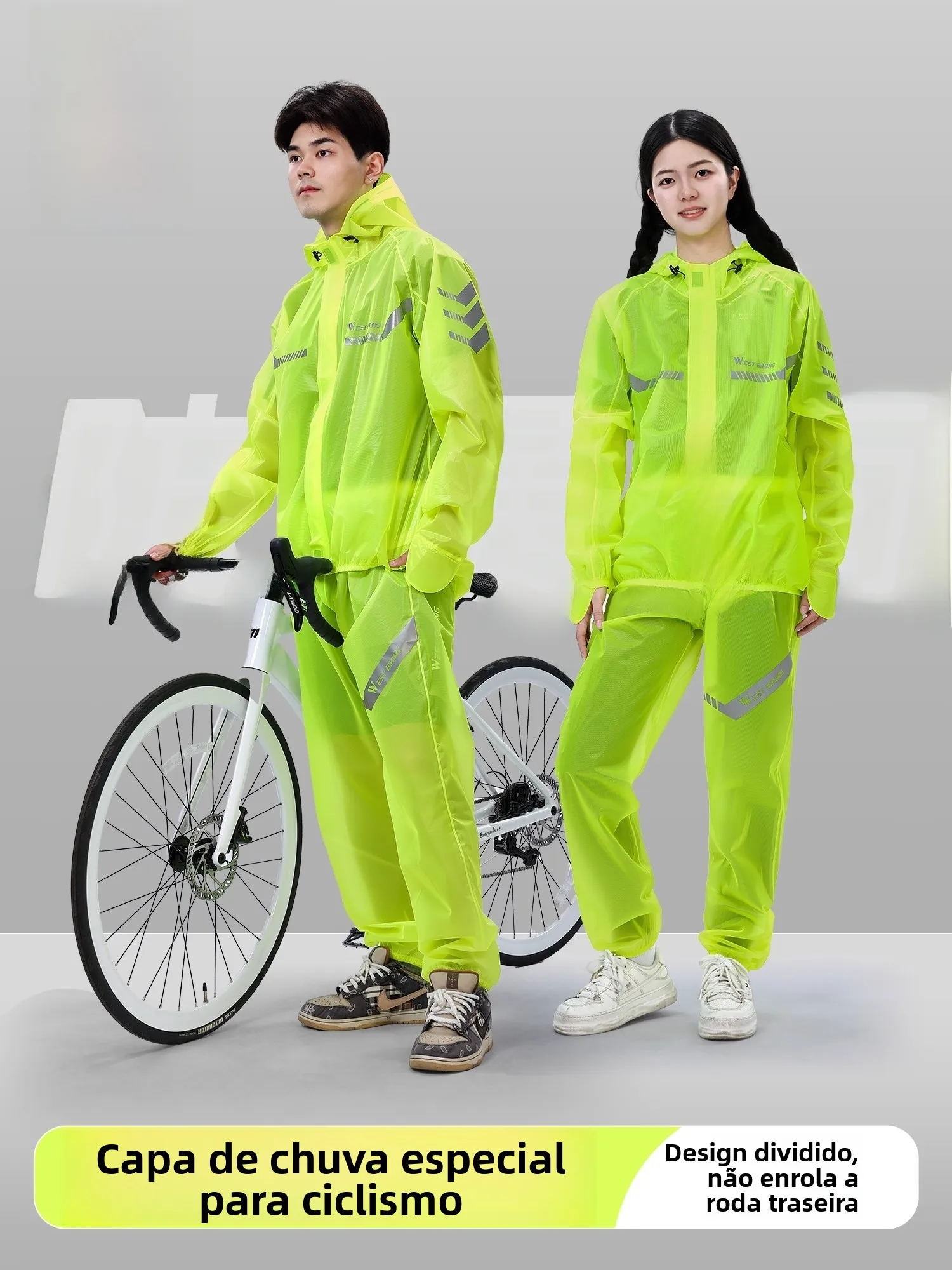 west-biking-ユニセックス-サイクリング-レインコートとパンツ-オートバイ用-反射防止-防水-濃雨対策-自転車用ライディングギア