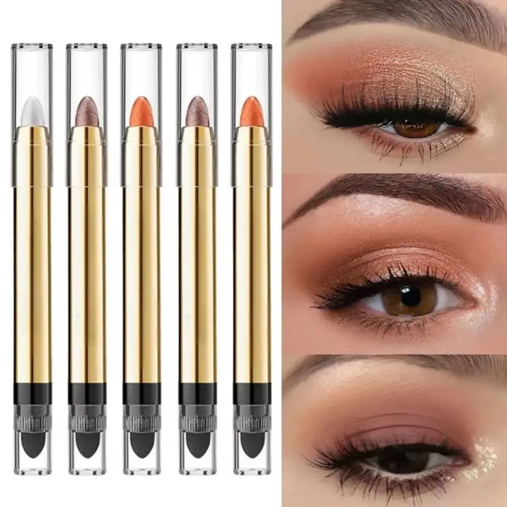 1Pcs New Double End Eye Shadow Stick Glitter Longlasting Eyeshadow Pencil 6 Colors Matte Lying Silkworm Pen Makeup Cosmetic