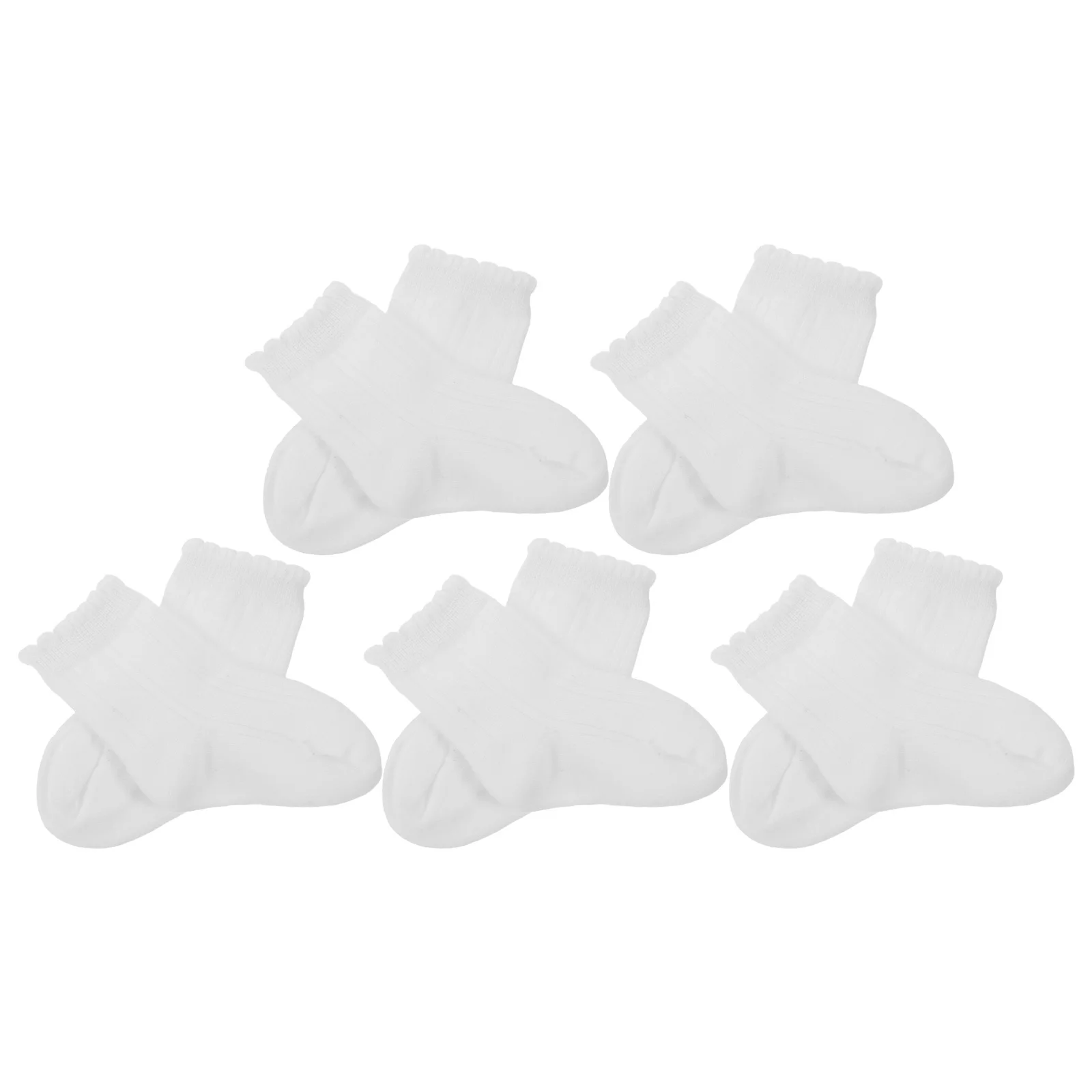 

5 Pairs White 11-13Cm Toddler Calf Socks Breathable Mesh Cotton Stretchy Baby Socks For Newborn Boys Girls Unisex Infant Crew