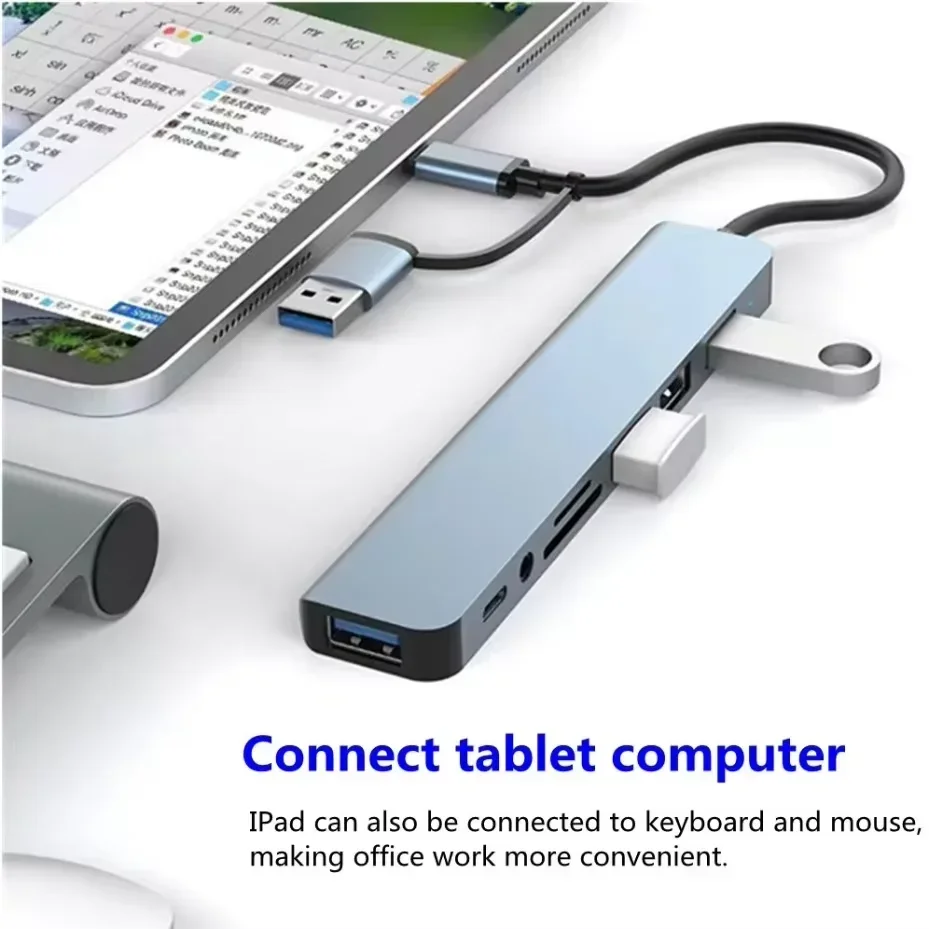 8-in-1 Typ-C Dockingstation mit 4K HDMI, USB-C-Hub, Multiport-Adapter, 100W PD-Ladung, RJ45 Ethernet, USB 3.0/2.0 – Detail 2