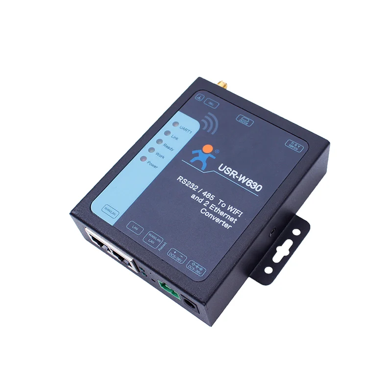 Puerto serie RS232 RS485 a WIFI, convertidor Ethernet, servidor IOT, USR-W630, 2 puertos Ethernet, compatible con Modbus RTU a TCP