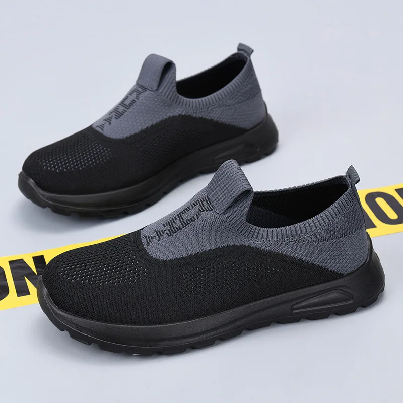 Herren Slip-On Sneaker aus gewebtem Material, atmungsaktives Mesh, rutschfest, leicht, für Outdoor-Aktivitäten und Freizeit, ideal zum Spazierengehen. – Detail 9