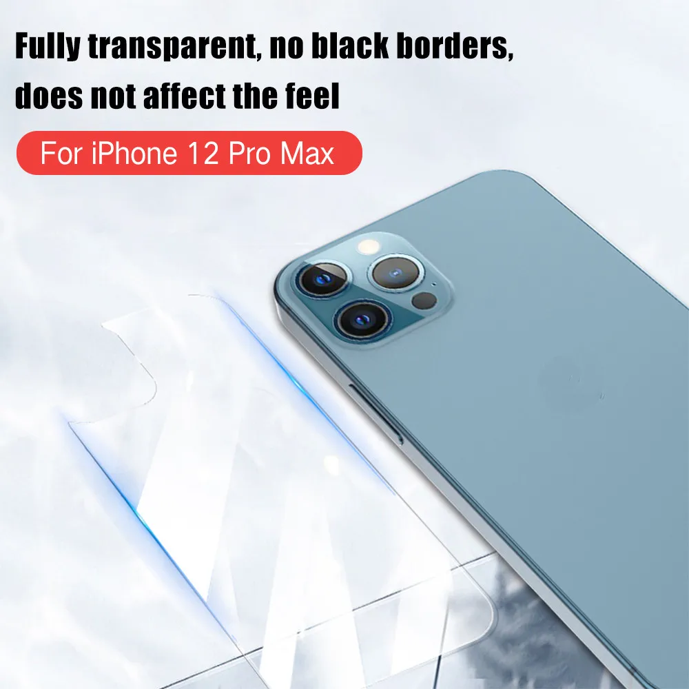 2 Pieces Tempered Glass Transparent Back Film Screen Protector Suitable For iPhone 12 13 14 Plus 15 Pro Max