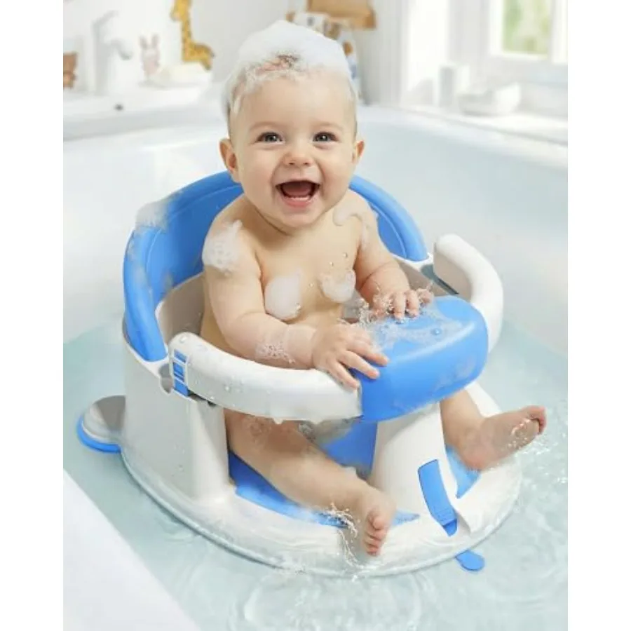 ONTHEWEI Baby Bath Seats for Babies Sitting Up Non-Slip Baby Bathtub with 3 Suction Cups Safe and Comfortable Toddler Bath Seat