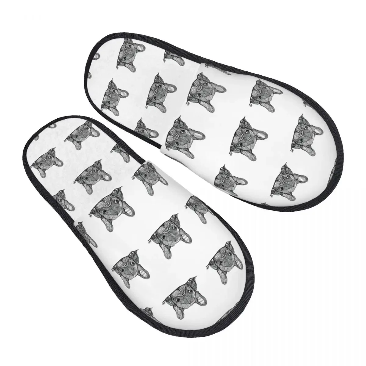 French Bulldog House Slippers Women Cozy Memory Foam Frenchie Dog Lover Slip On Bedroom Slipper Shoes