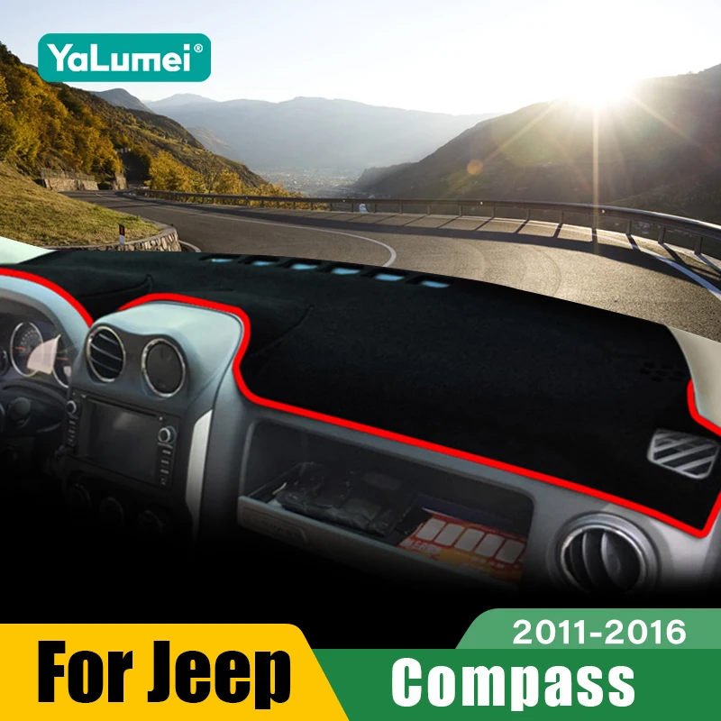 Para Jeep Compass 2011 2012 2013 2014 2015 2016, Cubierta para el Tablero del Auto, Parasol para el Tablero de Instrumentos, Alfombrilla Antideslizante, Accesorios