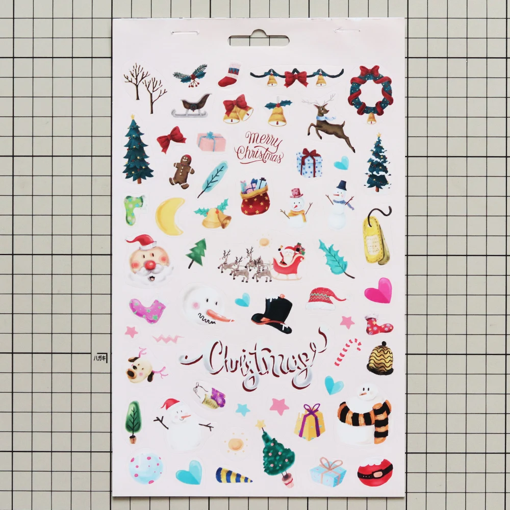 Creative Path 200 Stück Selbstklebende Scrapbooking-Weihnachtsaufkleber 6 Blätter Frohe-Weihnachten-Aufkleberbuch für Journaling und Kartengestaltung – Detail 13