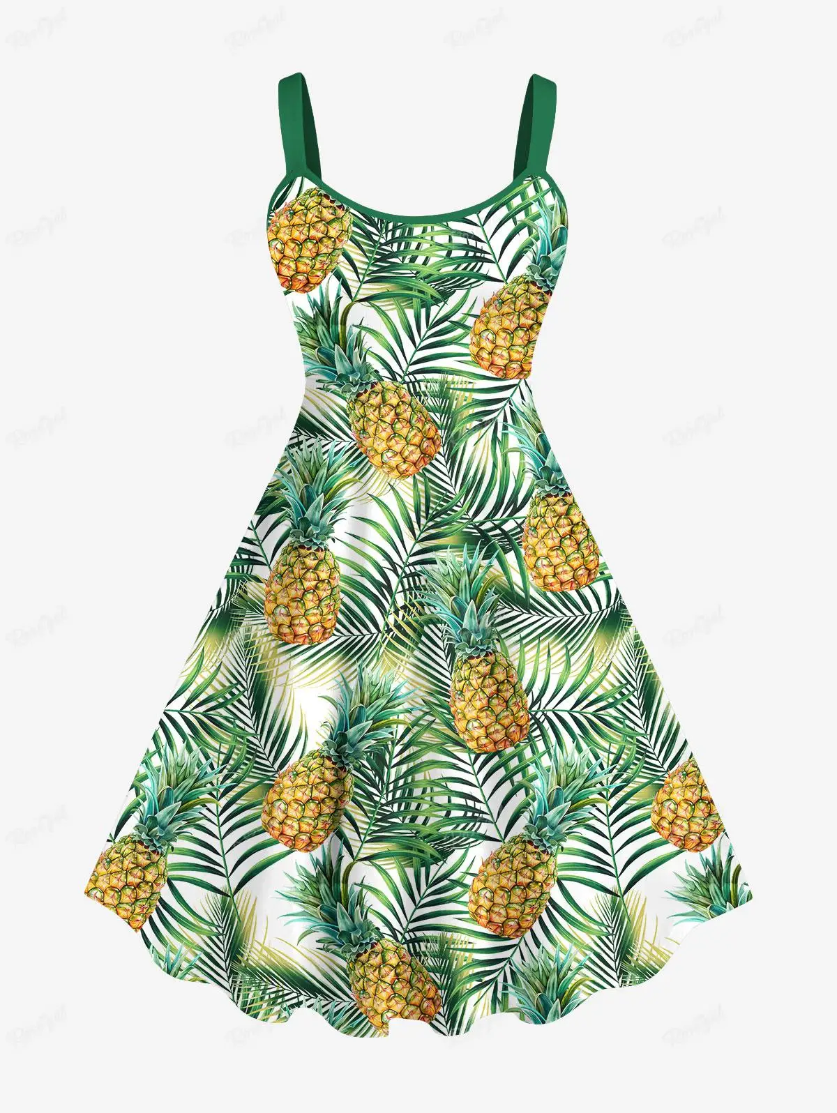 Plus Size Tank Dress vestidos vestido платье женское 2024 woman Pineapple vestidos para mujer Coconut Tree Leaf Printed Hawaii