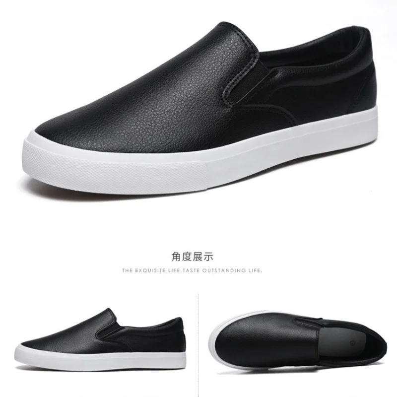 Zapatos Informales De Cuero Para Hombre, Calzado Plano Conciso, Мокасины Sin Cordones, 2-цветные, Moda De Primavera, Новые