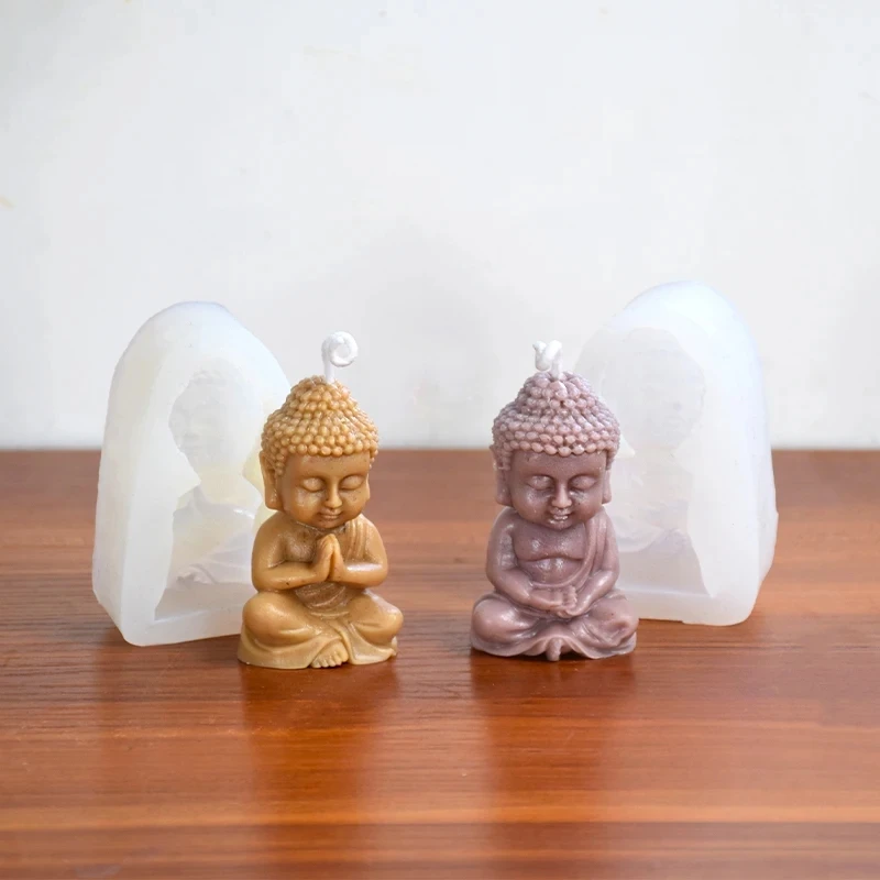 3D Buddha Silicone Candle Mold Meditation Chanting Buddha Gypsum Clay Epoxy Resin Soap Making Supplies Church Decoration Process