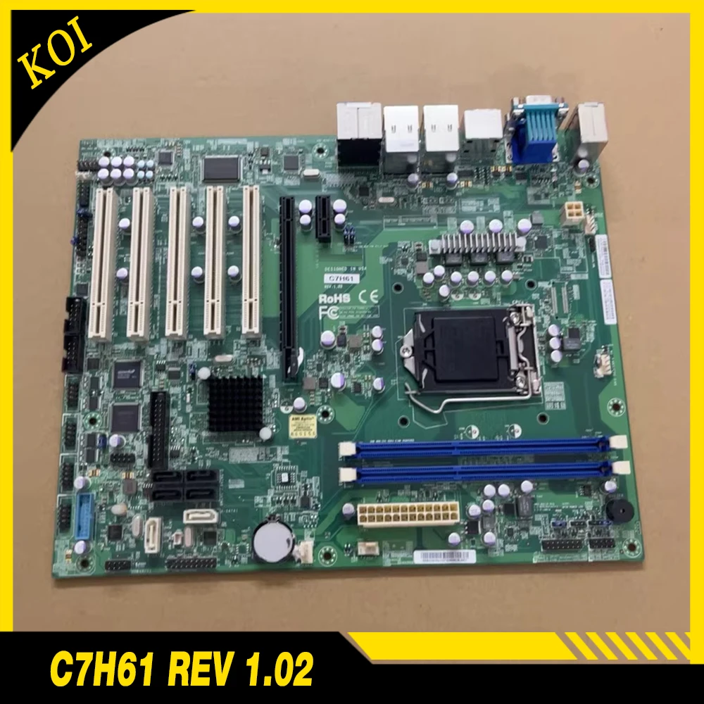 

Материнская плата компьютера промышленного оборудования SUPERO C7H61 REV 1.02 с 5 двойными сетевыми портами PCI