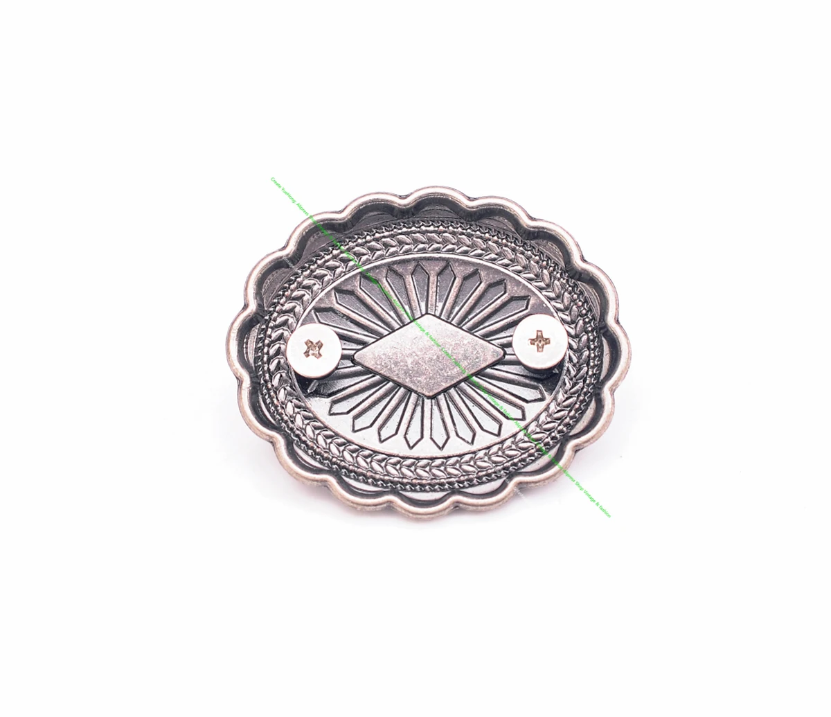 Dw2336 6pcs antikes Silber indische ethnische Sonnenblume Türkis Western Concho Gürtel Leder handwerk Handtasche oval Concho Knopf Dekor – Detail 22