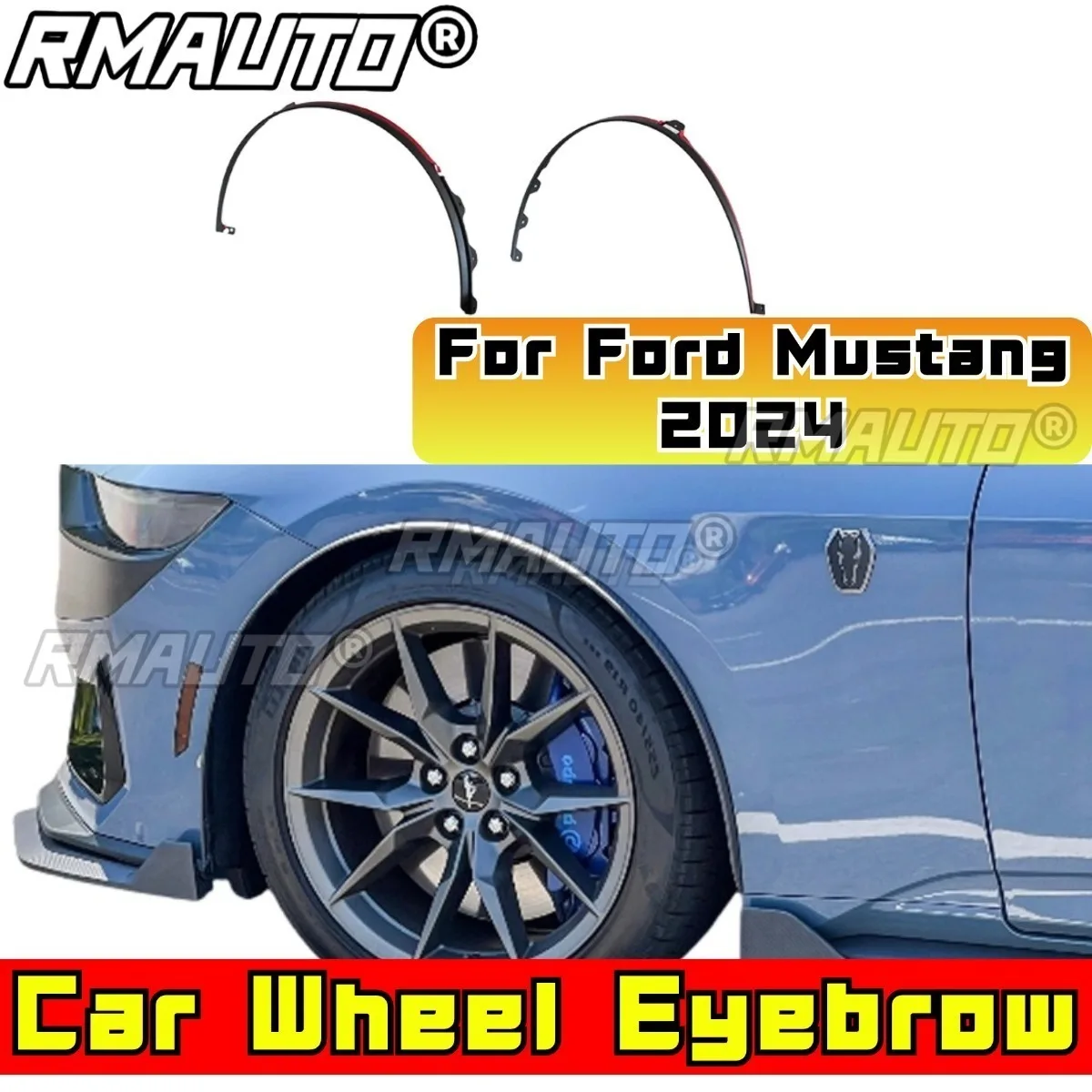 

Накладки на колеса автомобиля, раструбные накладки на пятку, аксессуары для Ford Mustang 2024, накладки на крылья для бровей, комплект кузова