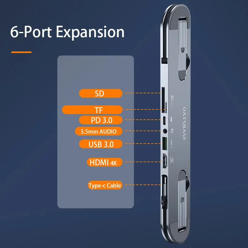 Imagem -03 - Usb c Hub 3.1 tipo c Docking Station Usb c para Hdmi tf sd Leitor de Cartão pd Áudio para Macbook Huawei Matebook Laptop Stand em