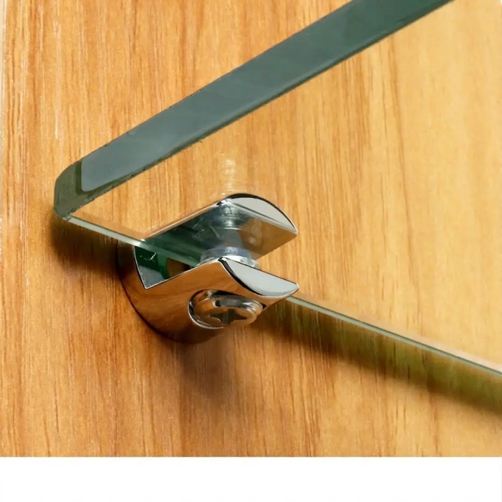 Zinc Alloy Glass Clip Support For Cabinet Shelf Display Showcase Furniture Hardware Stable Fixed Mounting Bracket