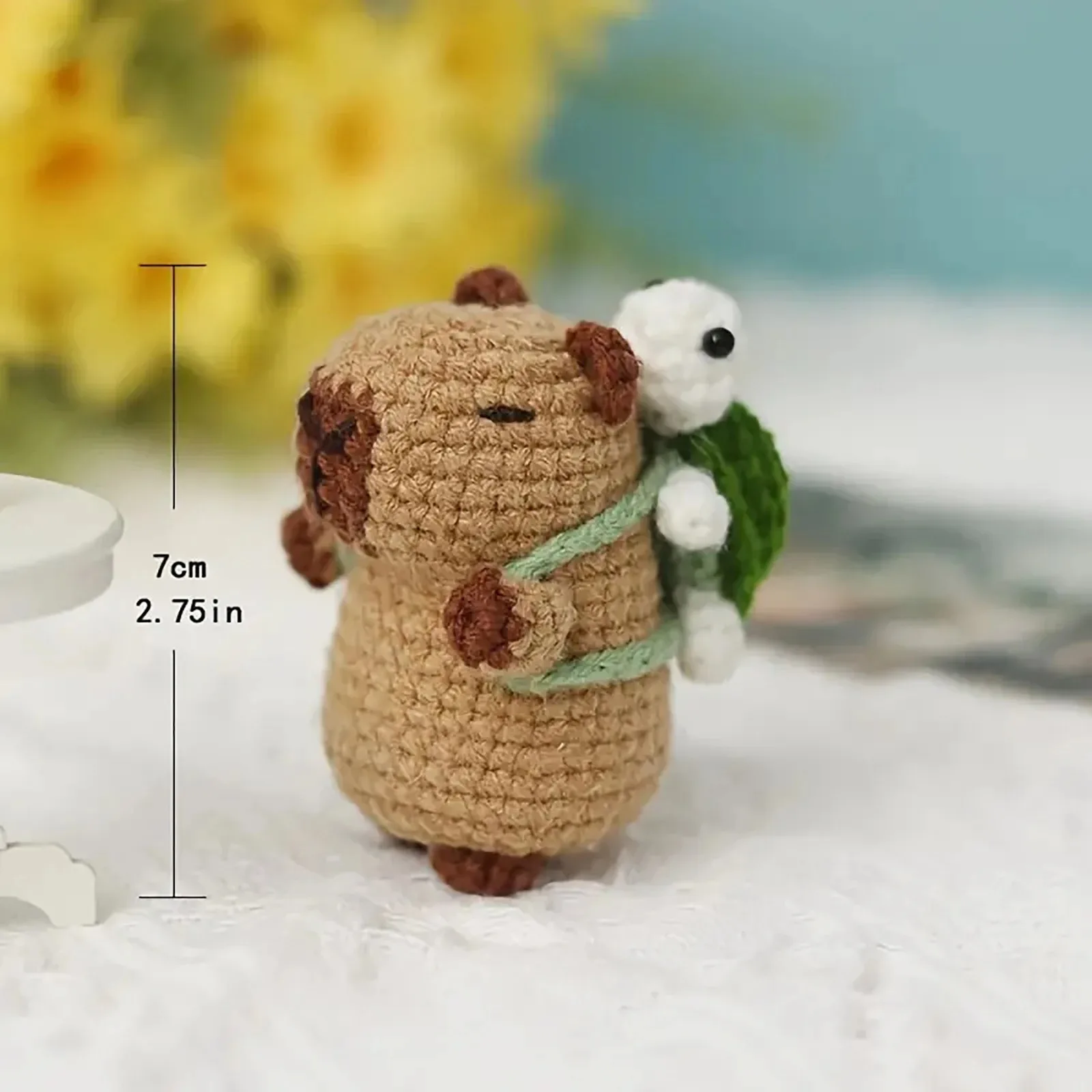 Handmade Capybara Doll Amigurumi Crochet DIY Set Kit for Beginner Friendly with Hook English Pattern Knitting Craft Gift