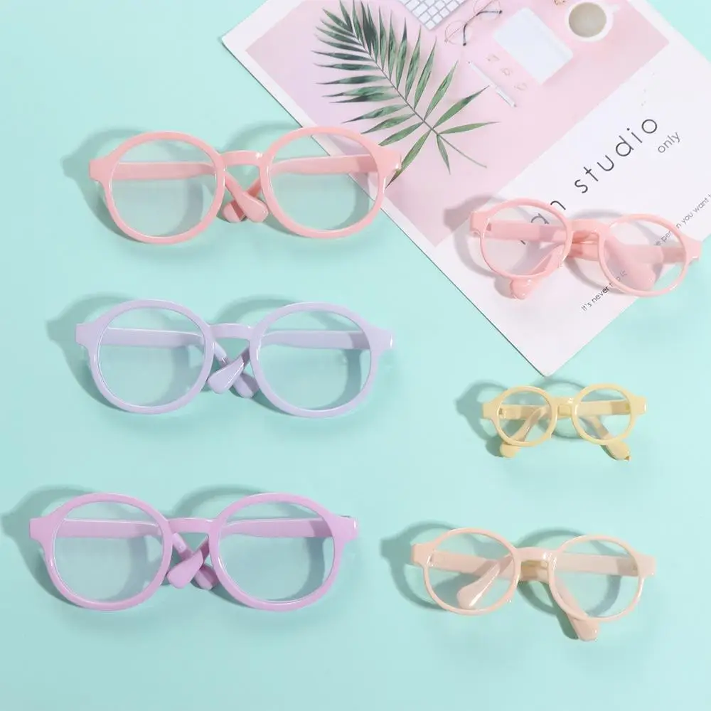 

Doll Accessory Macaron Doll Glassses Transparent Candy Color Round Transparent Glasses Miniature Round Doll Round Glasses