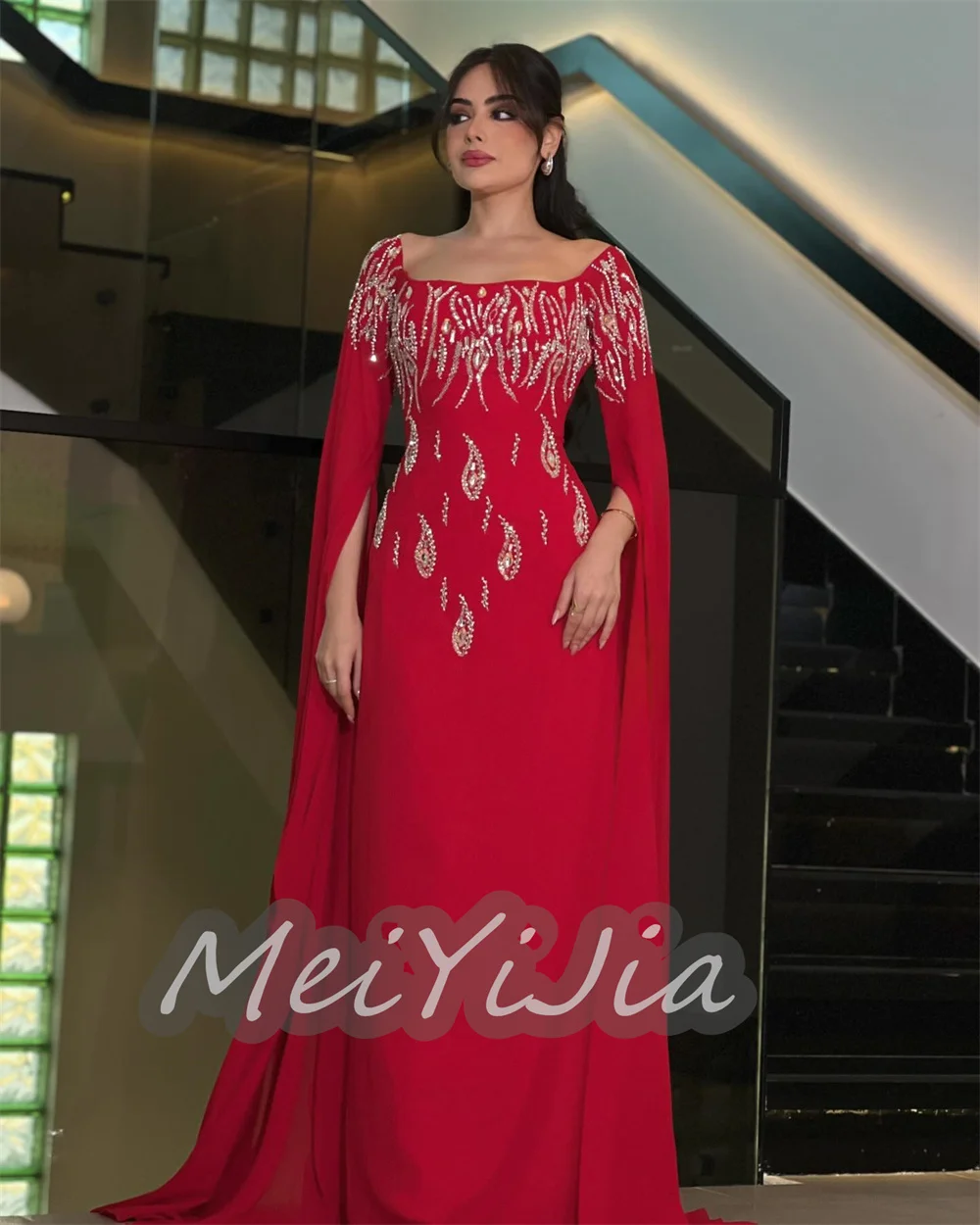 

Meiyijia Evening Dress Saudi Prom Dress Bodycon Elegant Mermaid Beadings Arabia Sexy Evening Birthday Club Outfits Summer 2024