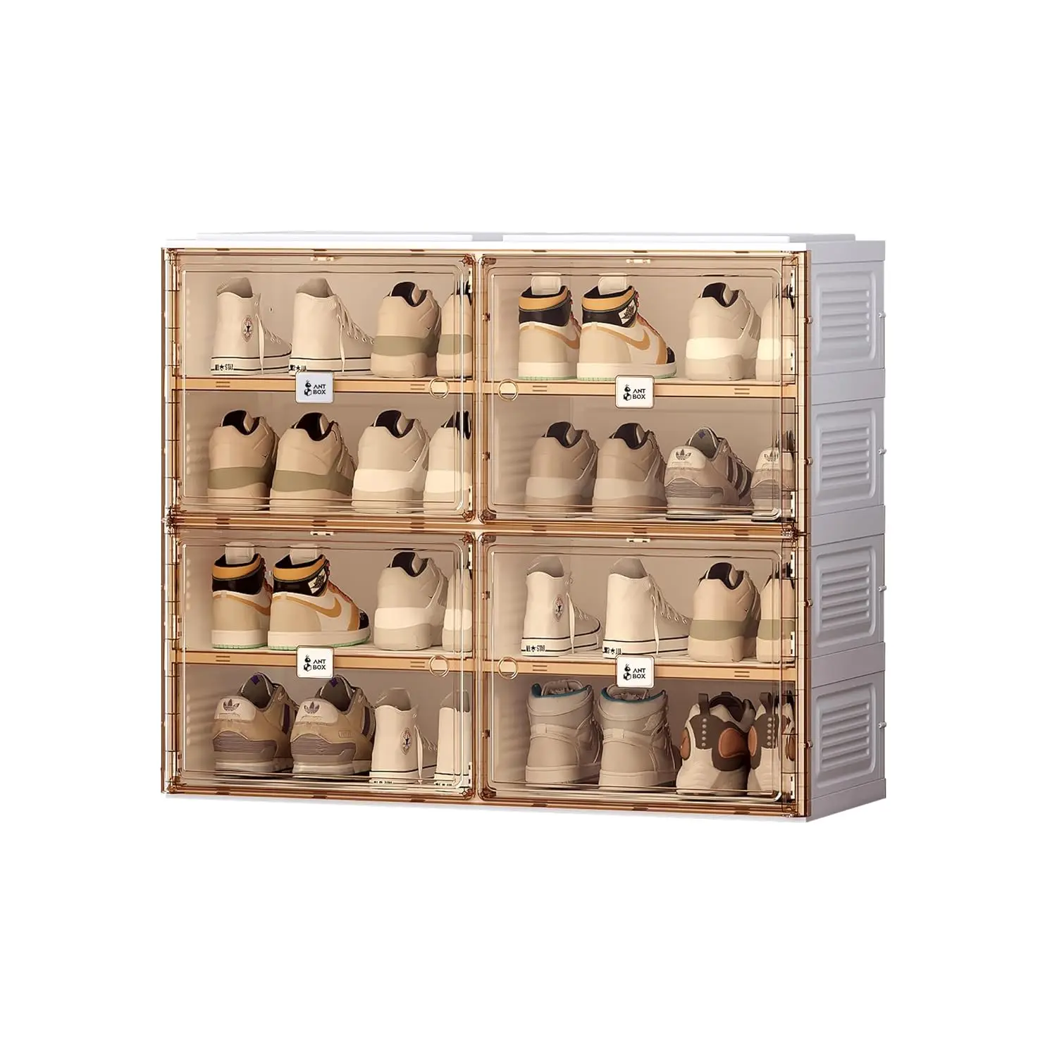 

Модульный портативный органайзер для обуви с магнитной прозрачной дверцей для прихожей и гардеробной. Шкаф для хранения кроссовок. Индивидуальный дизайн.