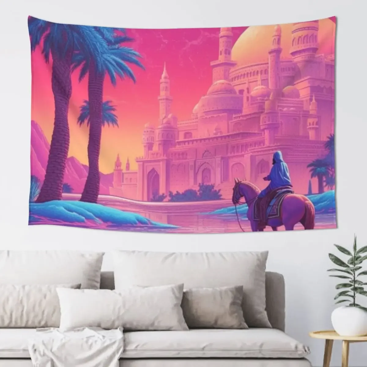 Vaporwave Arabian Nights Tapestry Wall Decoration Items Decor For Bedroom Japanese Room Decor Tapestry