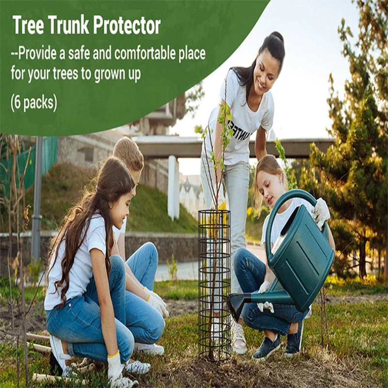 

Tree Trunk Protector, 6 Pack Plant Guard Protectors With Zip Ties & Metal Stakes, Garden Protection Tree Wrap Cage, Durable