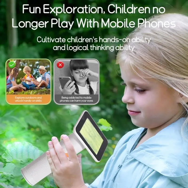 

High Resolution Handheld 4K Digital Microscope Design With Rotatable Focusing & 8 LEDs Light For Kids And Professionals M4YD