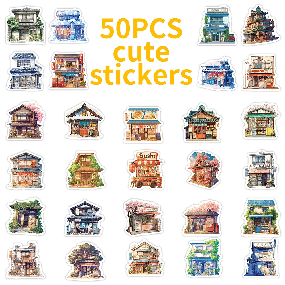 10/30/50 szt. Naklejki z motywami z kreskówek, retro, japońskie uliczne sklepy, vintage anime, naklejki graffiti, naklejki na laptopa, bagaż, telefon