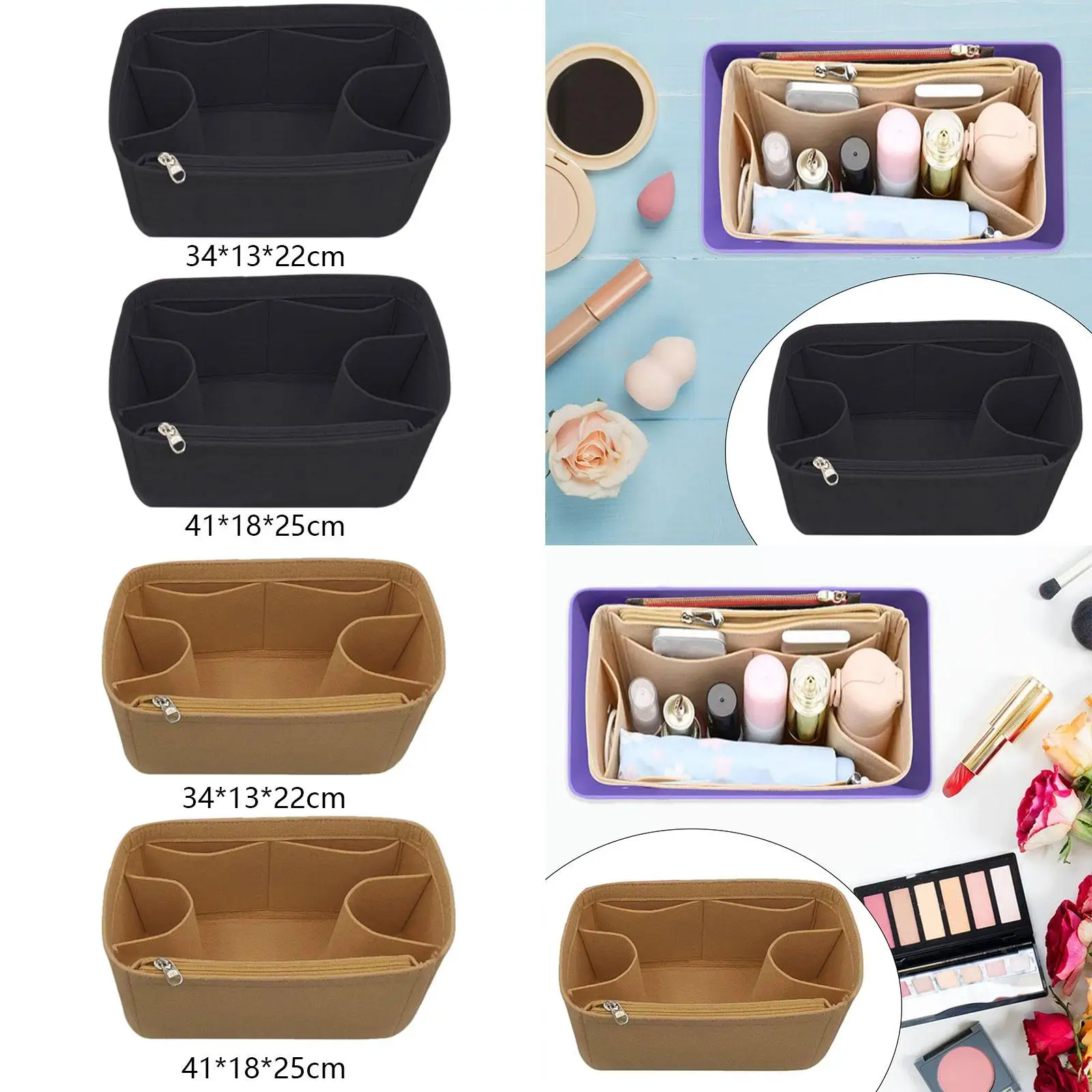 

Felt Purse Organizer Insert for Handbags Multipurpose Keep Small Necessities