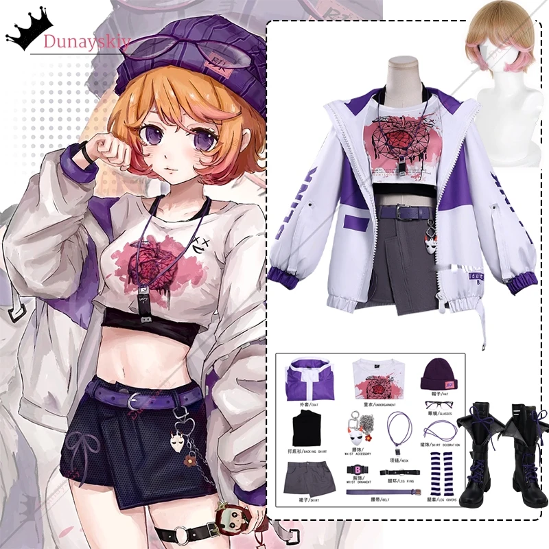 

Костюм для косплея Game Identity V Mechanic, куртка большого размера с капюшоном, пальто и шорты, костюмы на Хэллоуин, маскировка Y2K, женский костюм