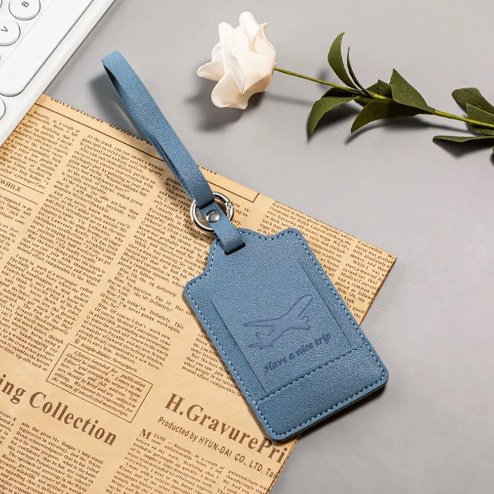 Portable PU Leather Luggage Tags Suitcase Address Label Baggage Boarding Bag Tag Anti Loss Pendants Travel Accessories