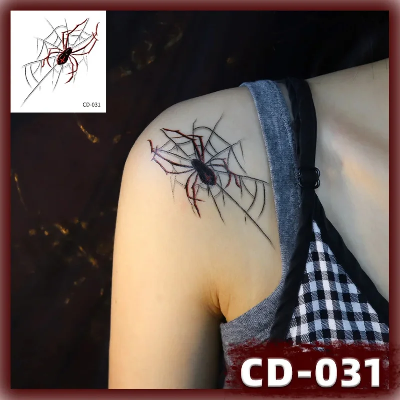 

5PCS Latest 2025 New Cool Spider Tattoos Halloween Insect Realistic Spider Temporary Tattoos for Man Women Boys