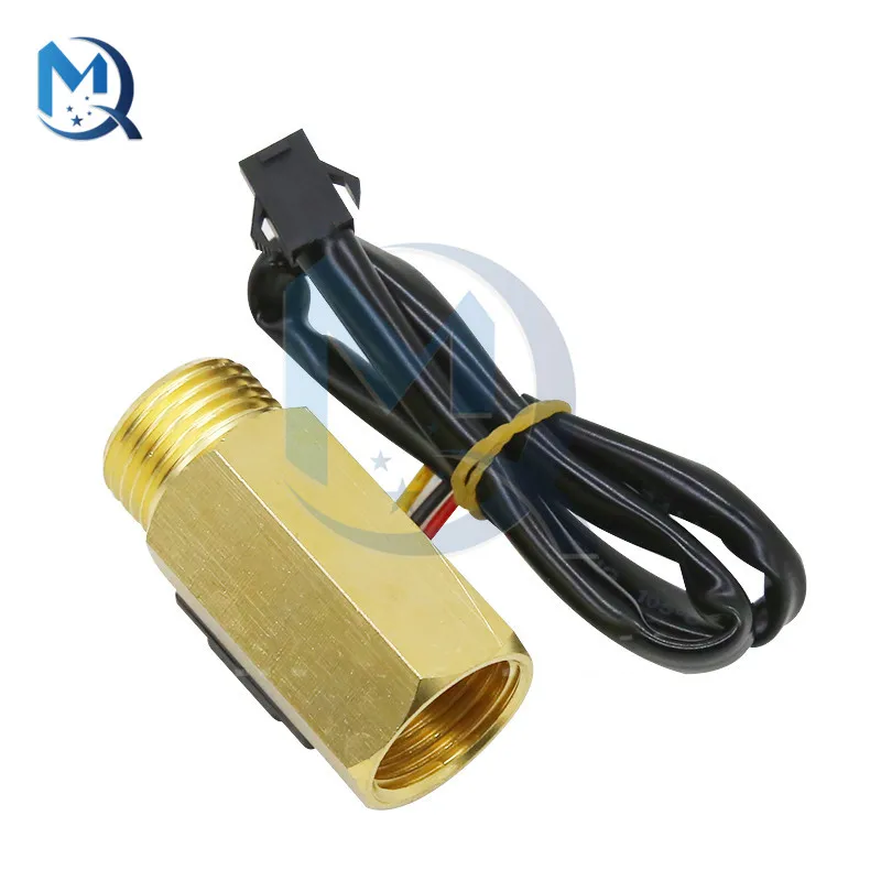 4 Points Copper Flowmeter YF-B2 Flow Meter Flow Sensor Water Flow Sensor Switch Copper Shell Hall Flowmeter DC5-18V