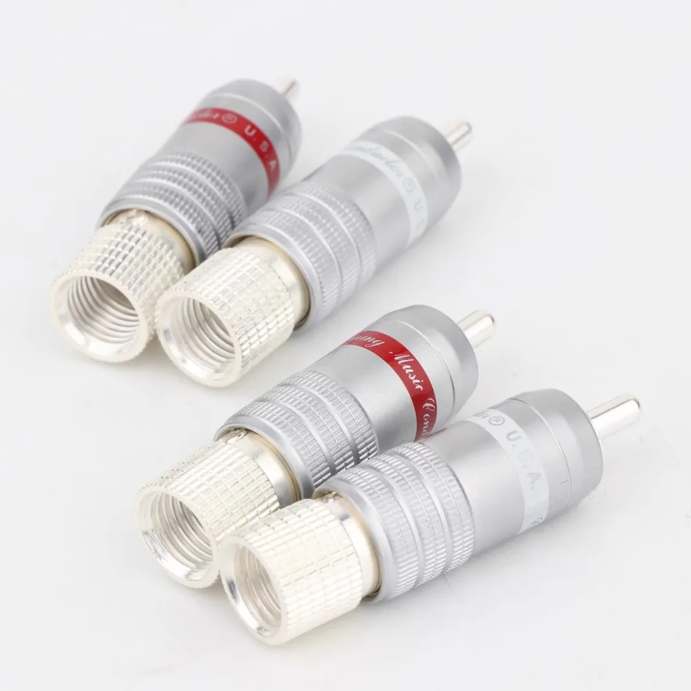 CMC 8236-WU-AG posrebrzane wtyczka RCA złącze RCA męskie połączenie przewód Plug złącze RCA Hifi Scre