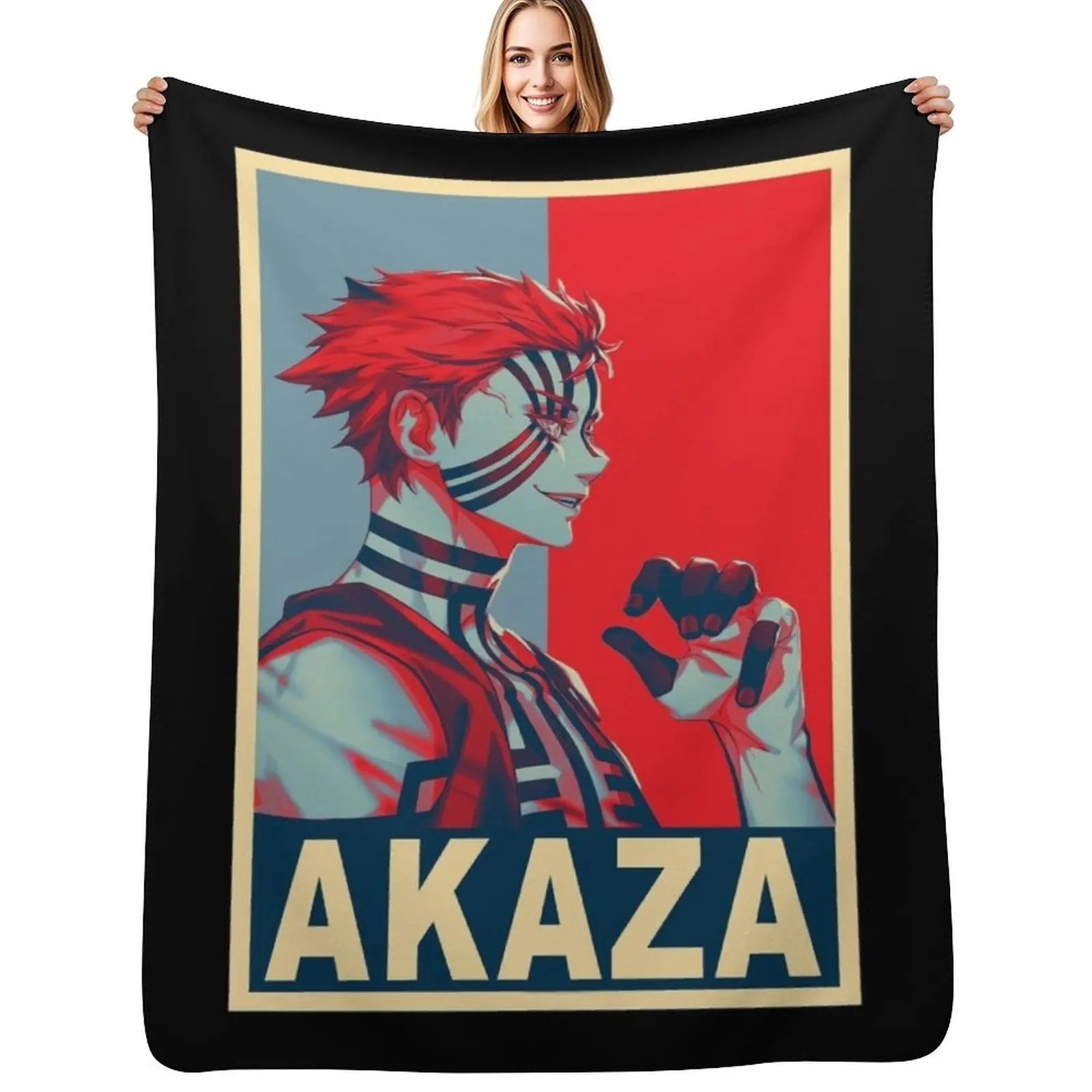 Akaza - بطانية رمي ملصق للأطفال كبيرة للأريكة بطانيات هدايا شخصية