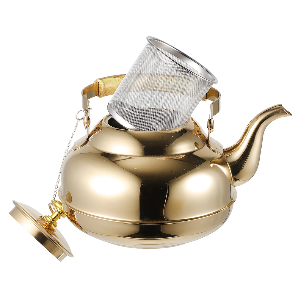 

Stainless Steel Tea Kettle Stove Top 1.5L Infuser Folding Handle Mirror Finish for Gas Induction Teapot Metal Tea Kettle