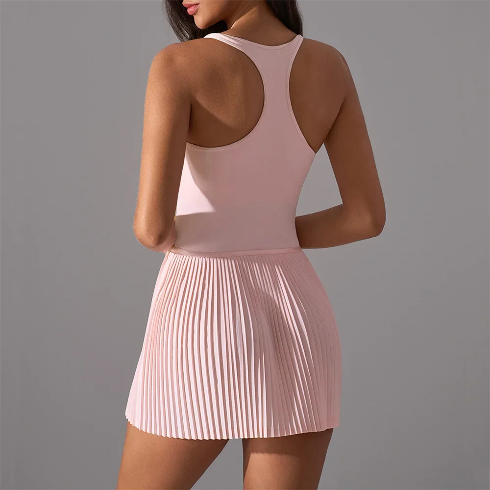 وسادة مكافحة السراويل الرياضية اليوغا مجموعة فستان الغولف المرأة اللياقة البدنية الصالة الرياضية تنفس التنس مطوي تنورة رياضية ملابس نشطة XP26 #3