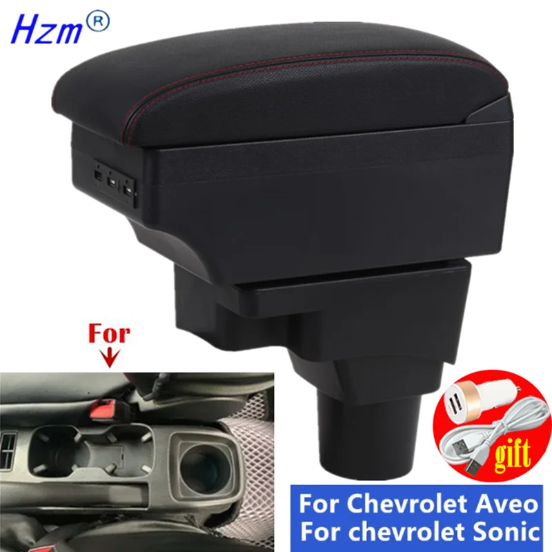 For Chevrolet Sonic Armrest Box For Chevrolet Aveo Lova T250 T300 Car Armrest Storage Box Dedicated Retrofit Car Accessories