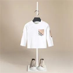 Kids Shirts T-Shirt for Children's Children Girls Boys A Boy Shirt Child Pocket Stripes Kid Cotton Cartoon Tops Clothing Clothes