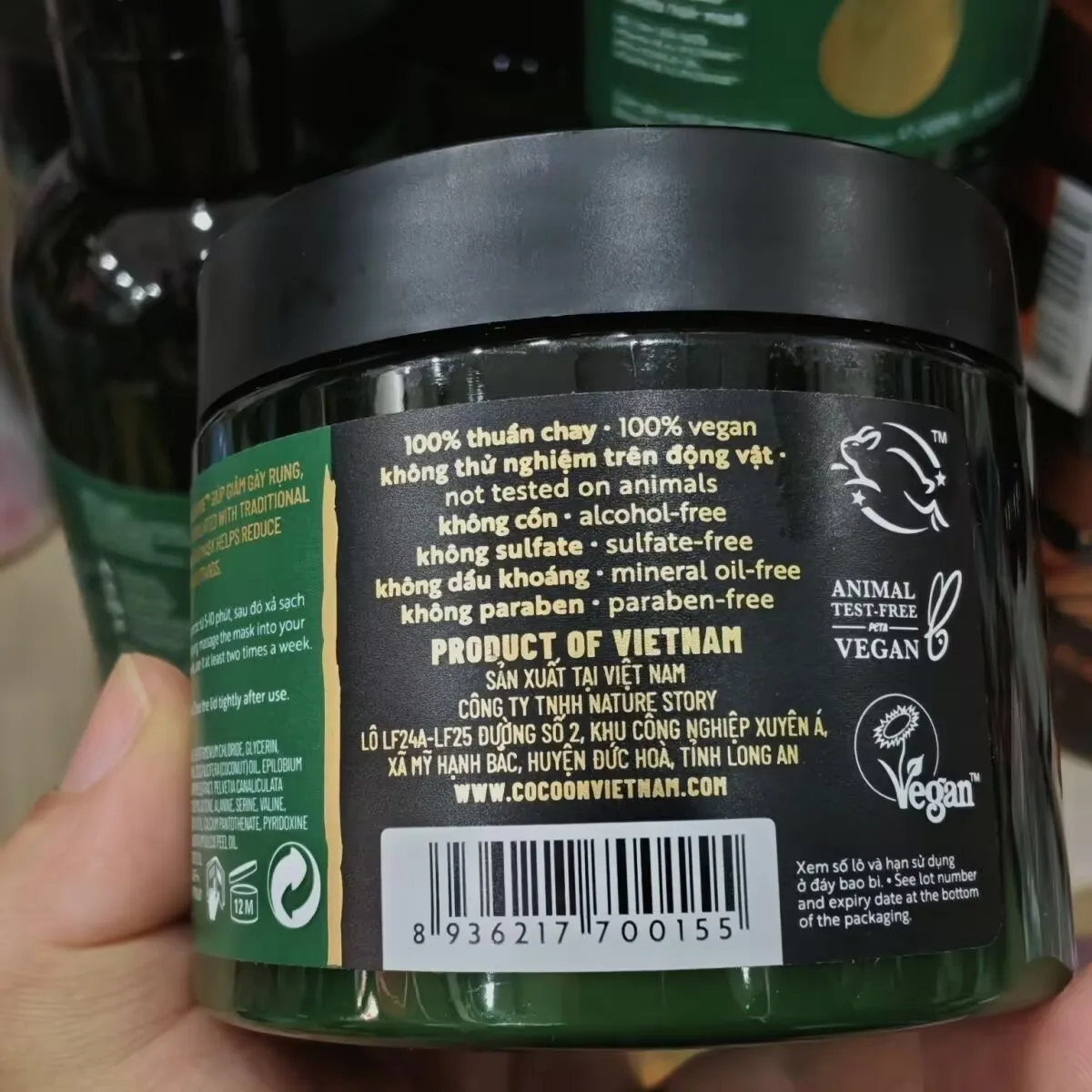 200ml Vietnam Cocoon Pomelo Hair Mask Repair Dry Frizzy Smooth No Steam Conditioner Nourish