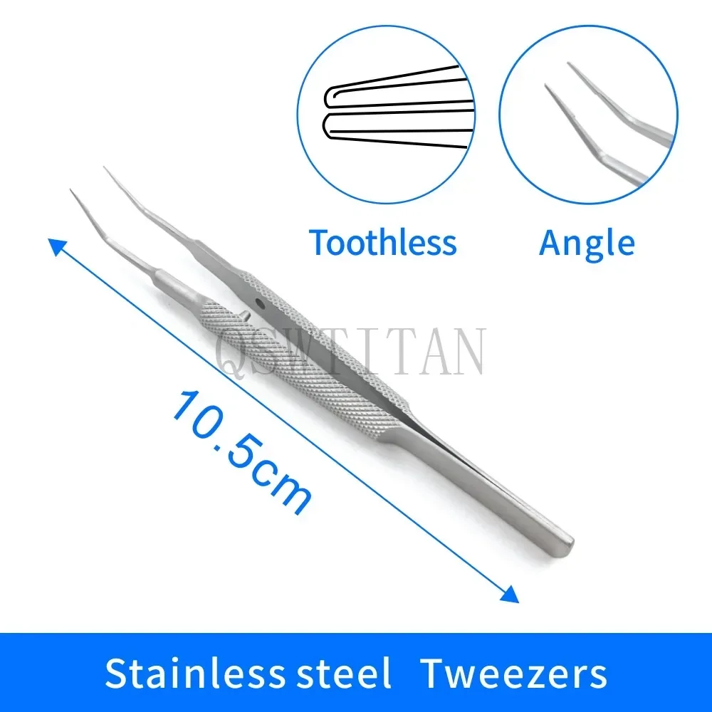 10.5CM Ophthalmic Microsurgical Forceps Tweezers Stainless Steel Surgical Tool Titanium