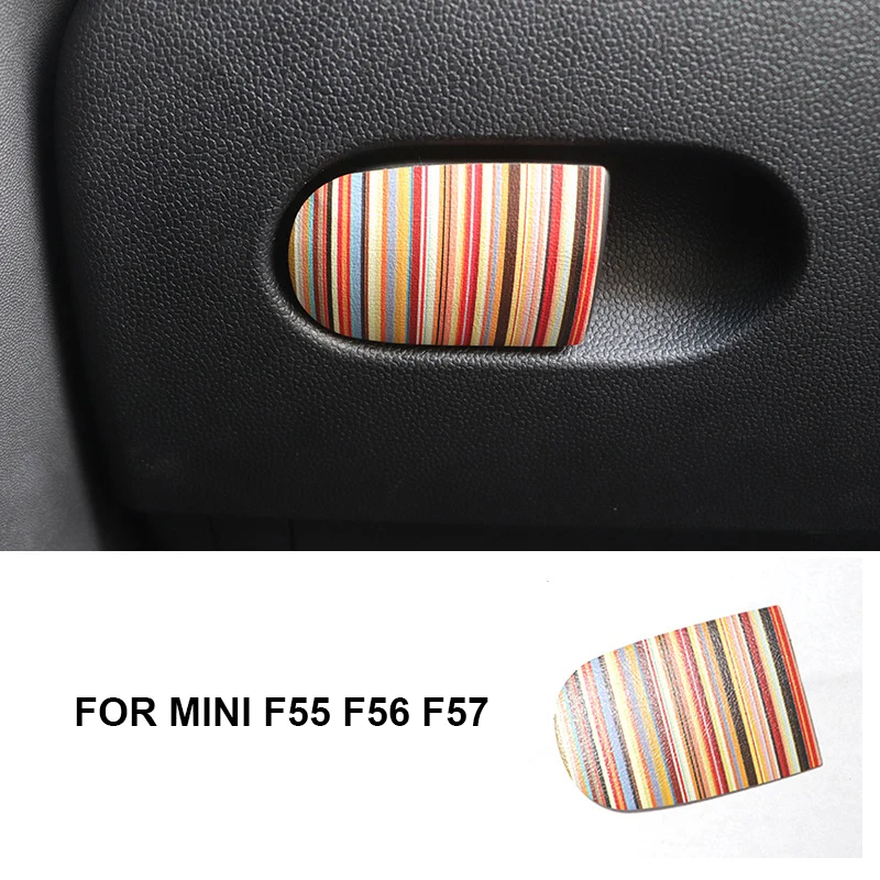 Leather Car Glove Box Handle Decoration Cover Trim Patch Car Stickers for MINI Cooper S JCW F55 F56 F57 Interior Accessories