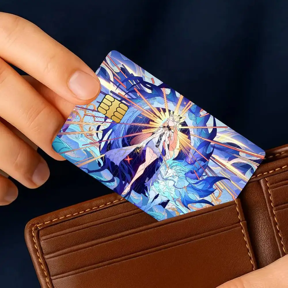 Game Wuthering Waves Cartethyia Credit Card for Bank Debit Decorative Protection 4PCS Anti-scratch Waterproof Stickers Bus Subwa