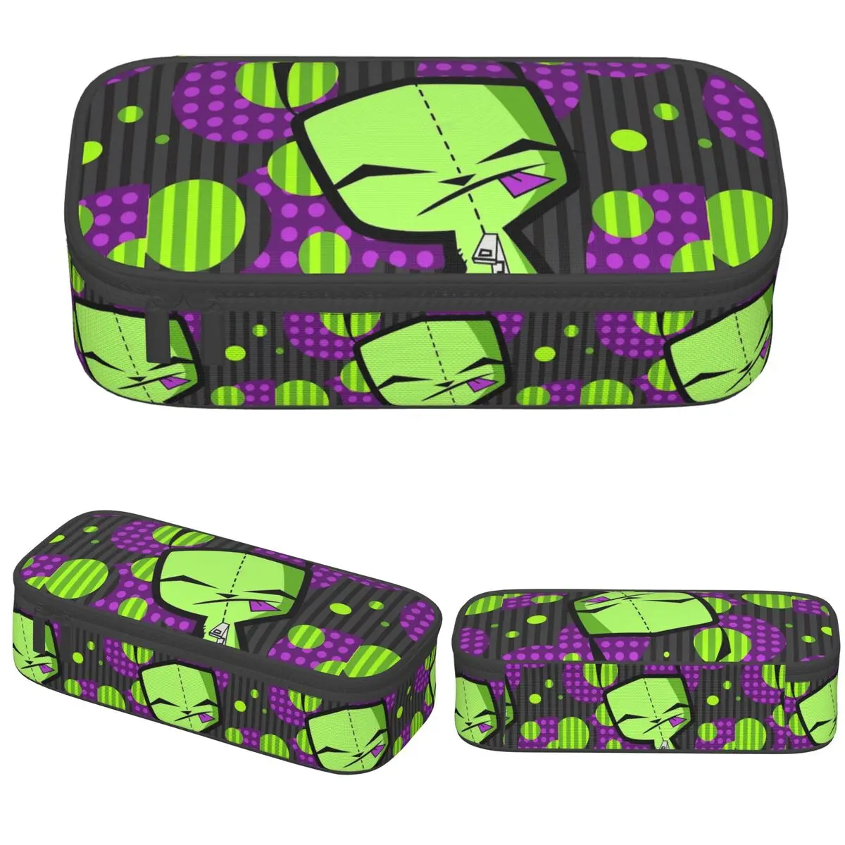 Happy Gir Invaders Zims Pencil Cases Fun Pen Pencil Bags Girl Boy Large Storage Office Zipper Pencil Pouch