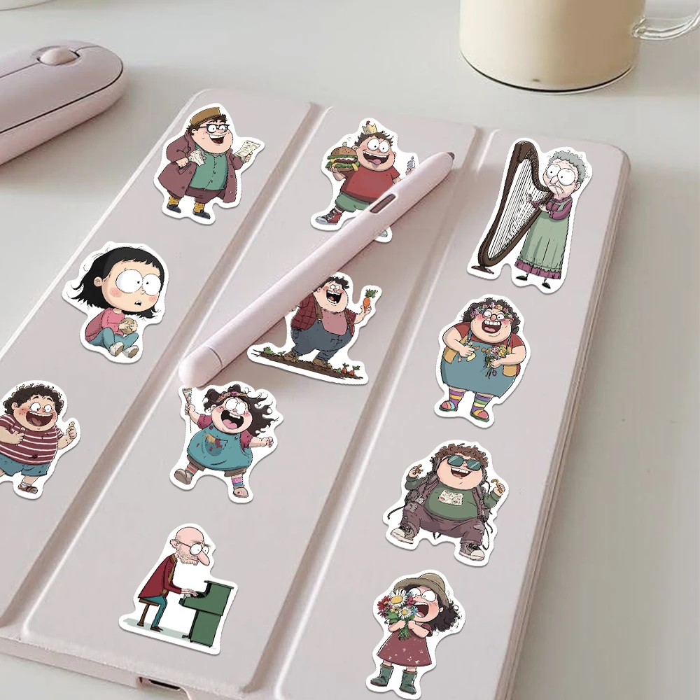 50 قطعة من ملصقات شخصيات الرسوم المتحركة الكرتونية، ملصقات مضحكة لسجل القصاصات، مجلة الهاتف المحمول، كتيب الأمتعة، ملصقات تزيين