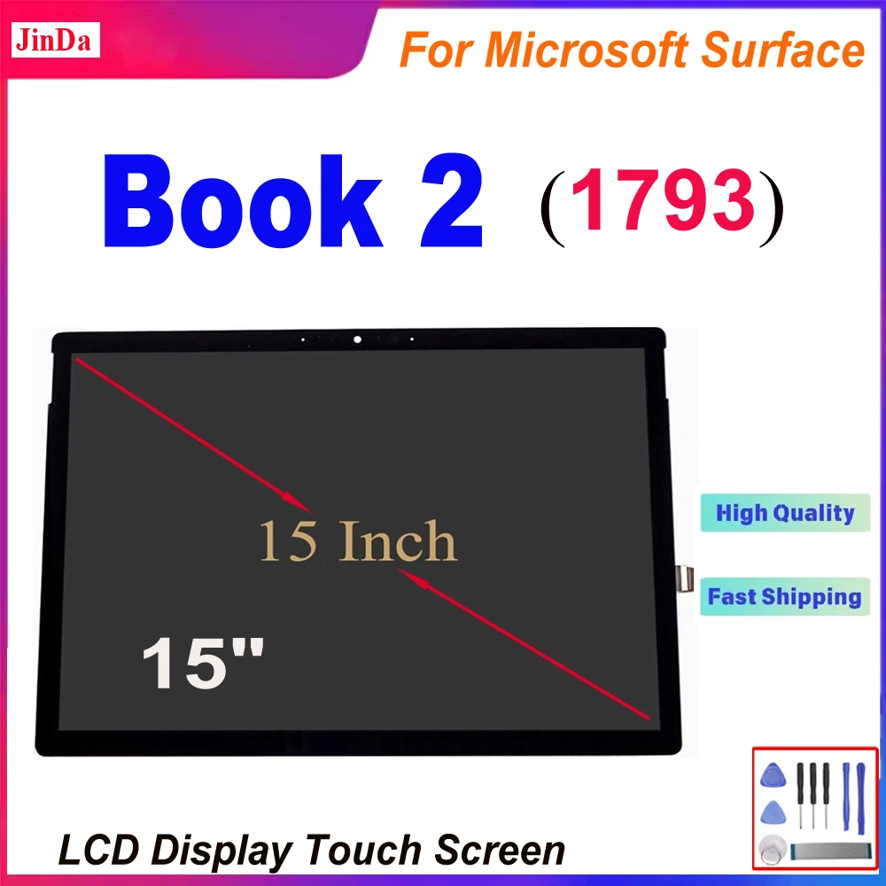 Pantalla LCD de repuesto AAA+ de 15 pulgadas para Microsoft Surface Book 2 1793, ensamblaje de digitalizador de pantalla táctil para Surface Book 2 LCD