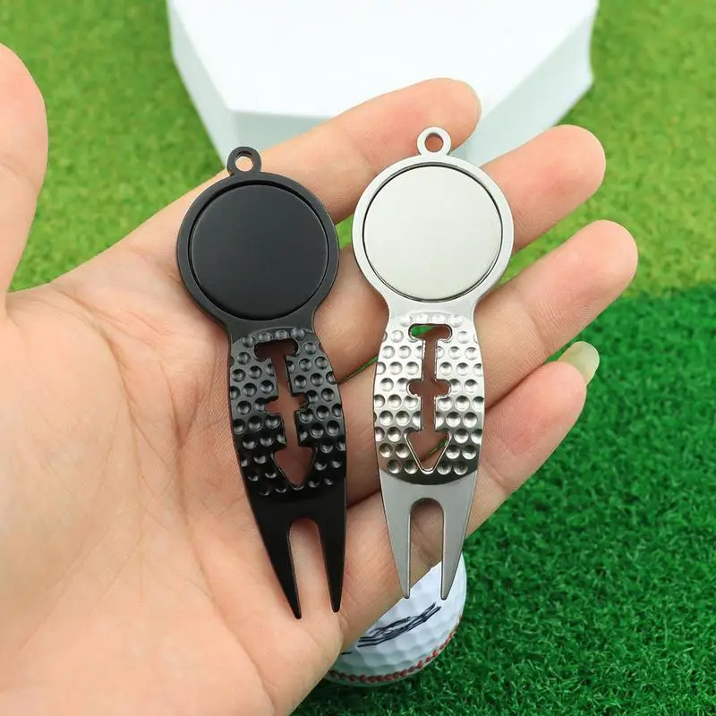 Zinc Alloy Divot Tool and Ball Marker, Portátil Repair Tool, Rustproof, Sturdy Golf Acessórios para limpeza