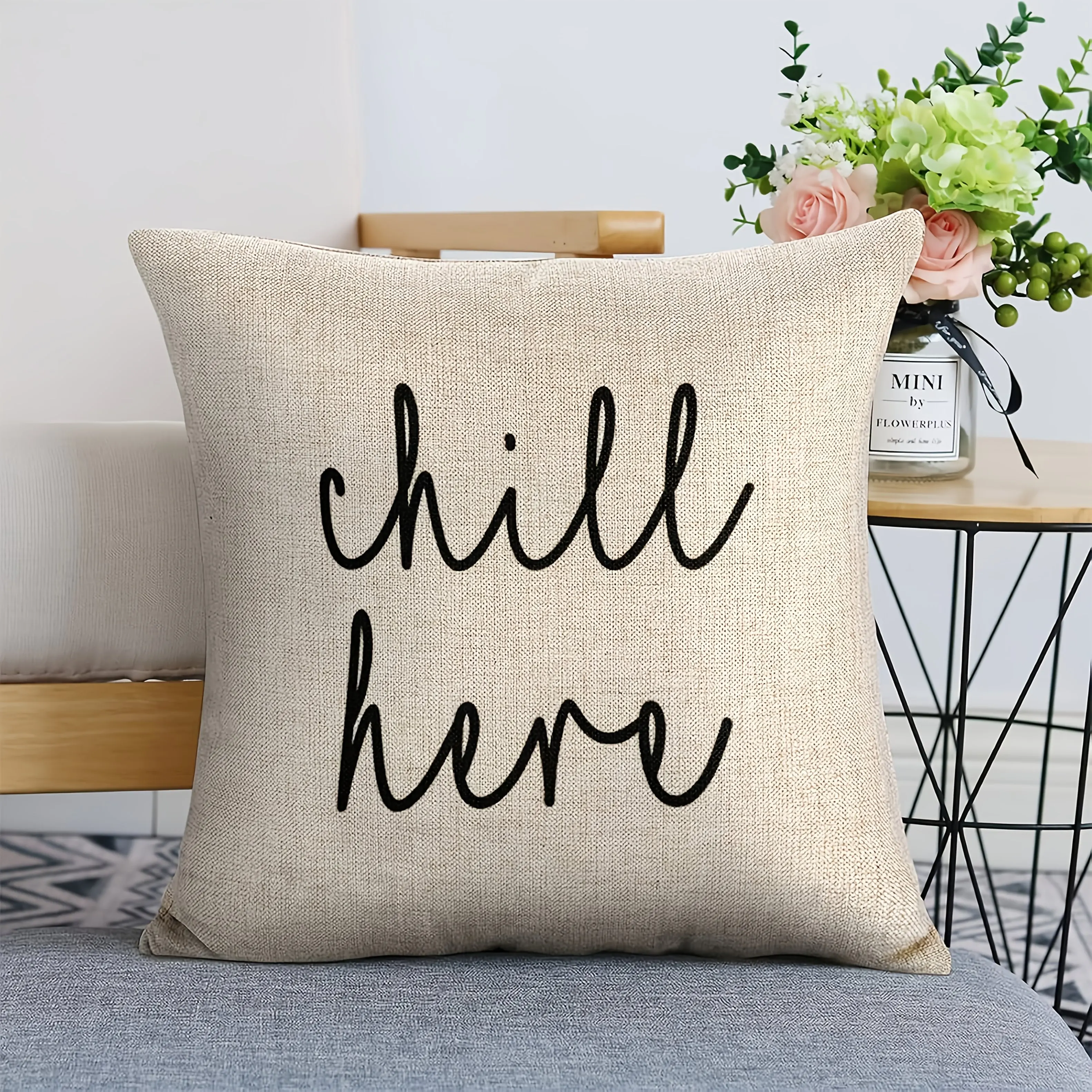 1pc Stylish Cover Retro Decorative Design Contemporary Style Washable In Machine Features A Zipper Ideal For Outdoor Farmhouse S